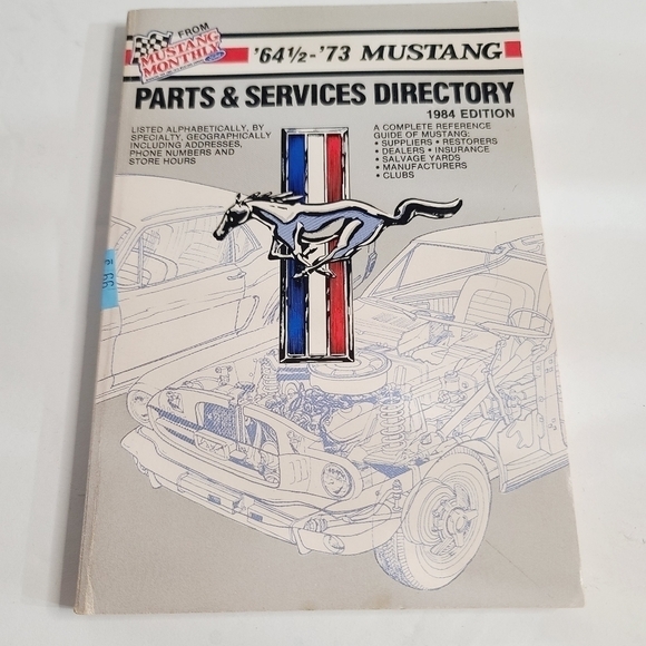 Vintage Other - Vintage 64 1/2 - 73 Ford Mustang Parts & Services Directory Book